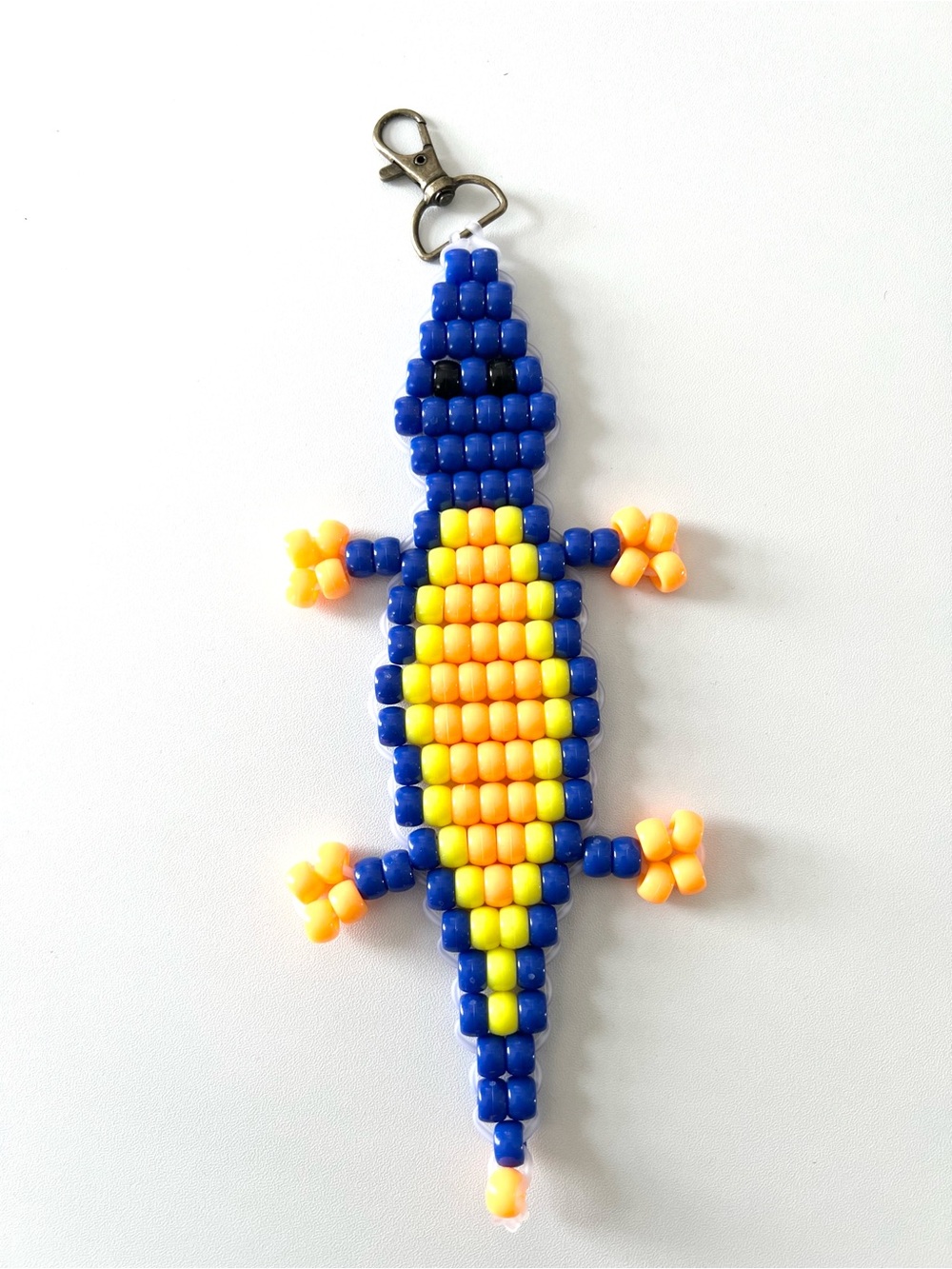 Handmade Beaded Crocodile Keychain 8.5”
